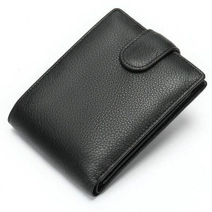 Pin lock leather wallet