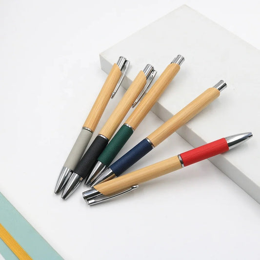 Plastic wood square click pen