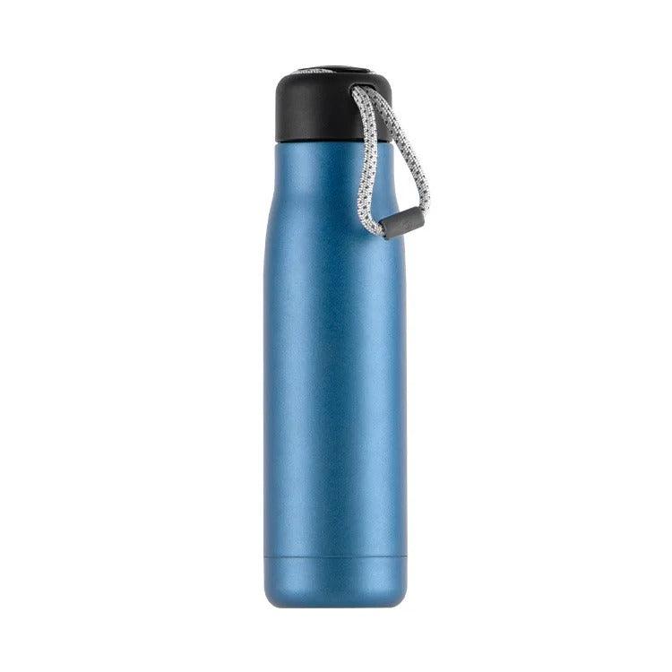 Roped thermal travel bottle