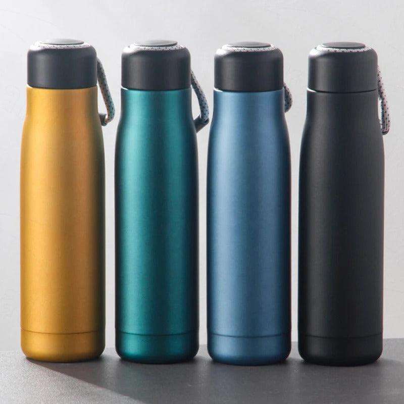 Roped thermal travel bottle