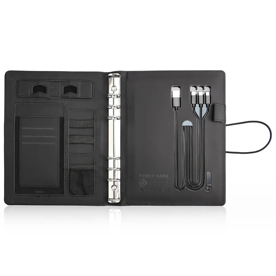 Round latched power bank notebook