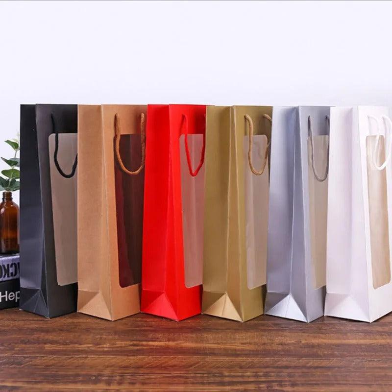 See through wine gift bag