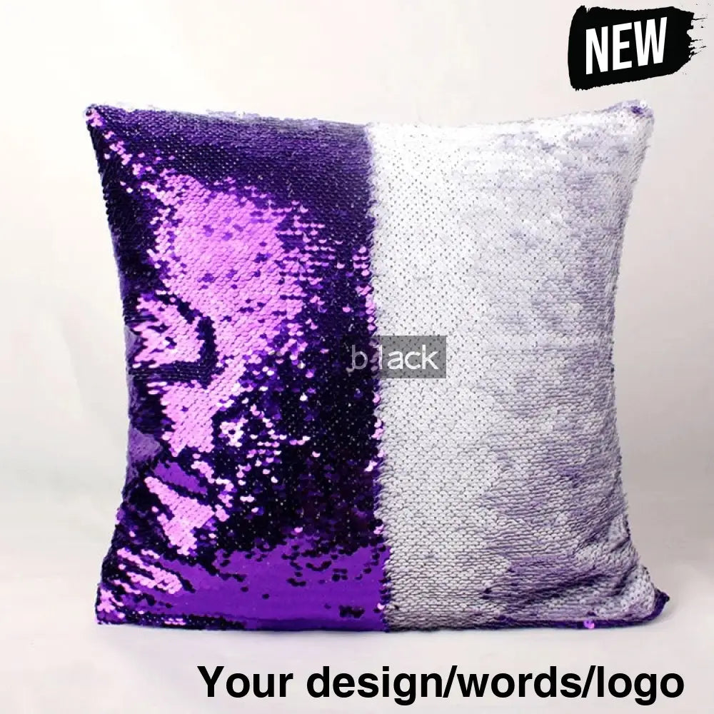 Sequin pillow case Purple / Case only