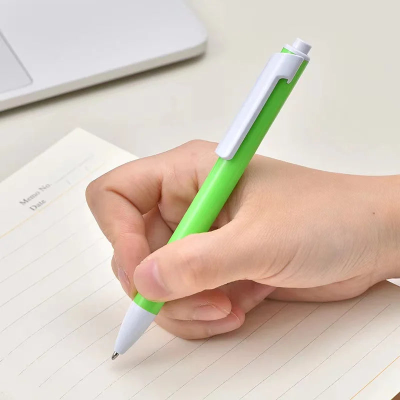 Sideways clip plastic pen