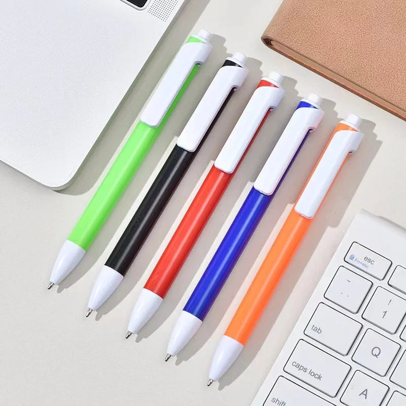 Sideways clip plastic pen