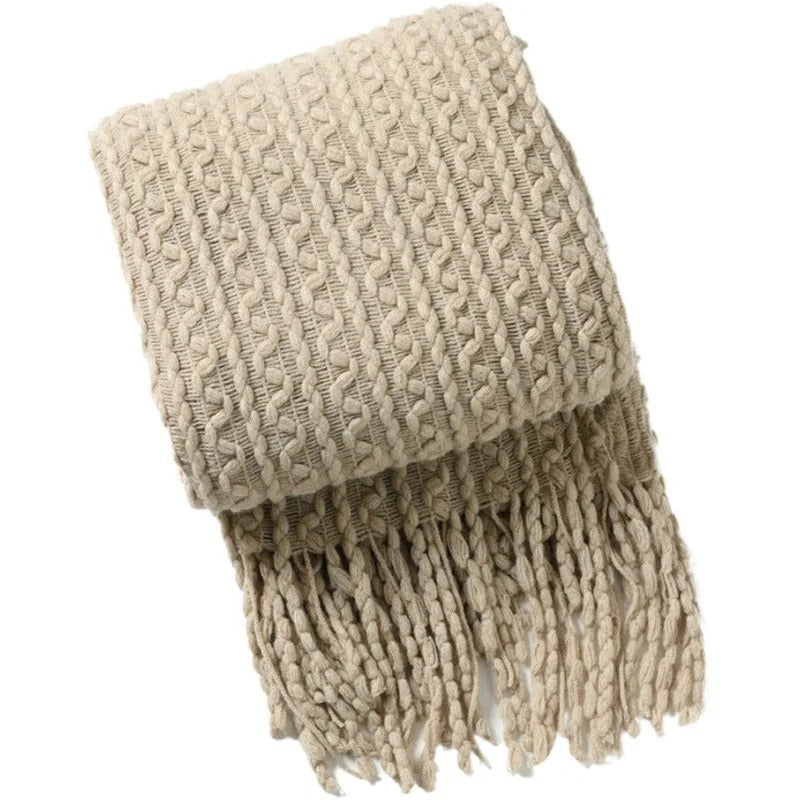 Soft knit woven scarf