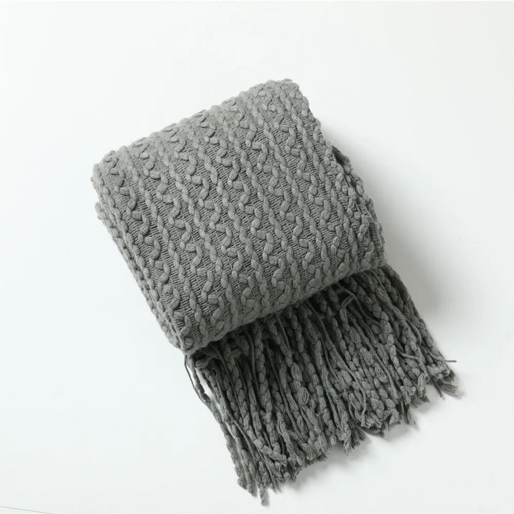 Soft knit woven scarf