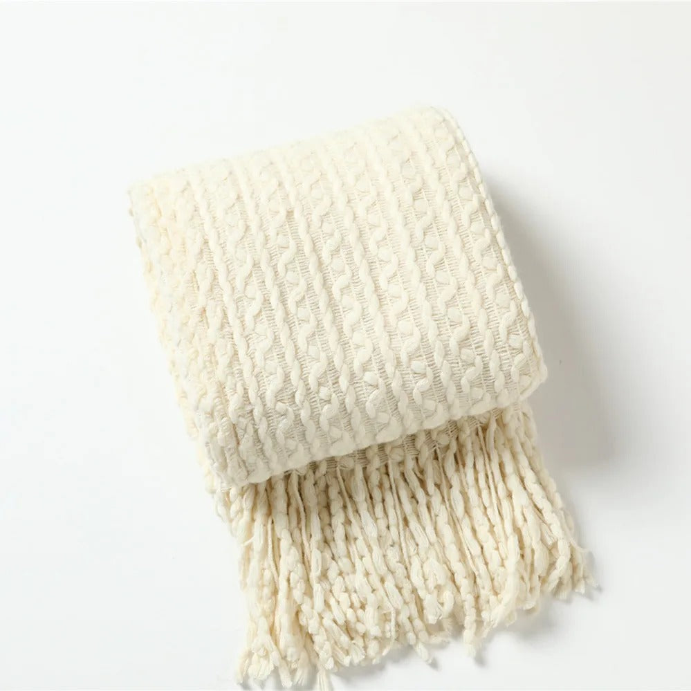 Soft knit woven scarf