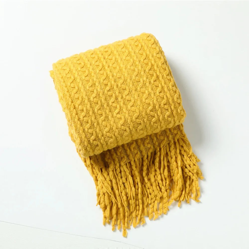 Soft knit woven scarf