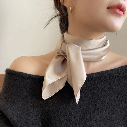 Solid square silk scarf