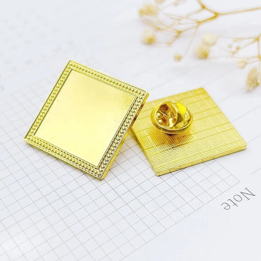 Square lapel pin