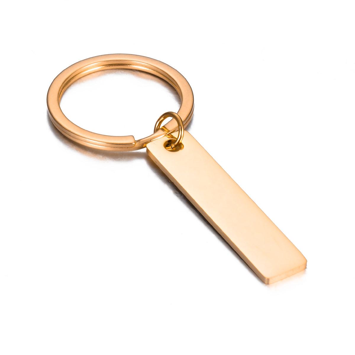 Strip metallic key chain