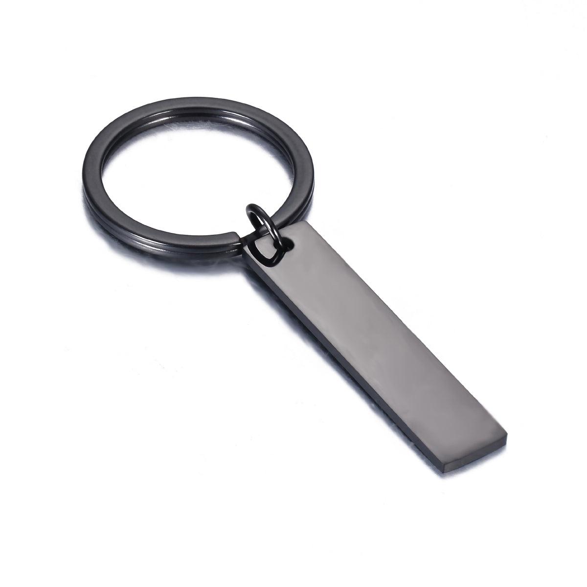 Strip metallic key chain