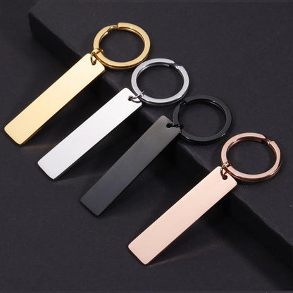 Strip metallic key chain