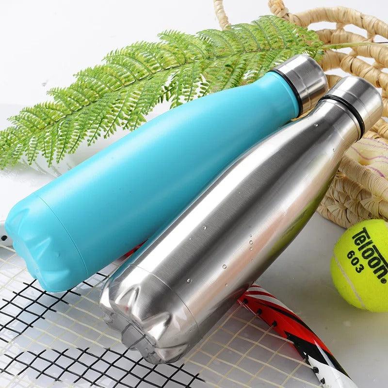 Thermal bottle with silver cap