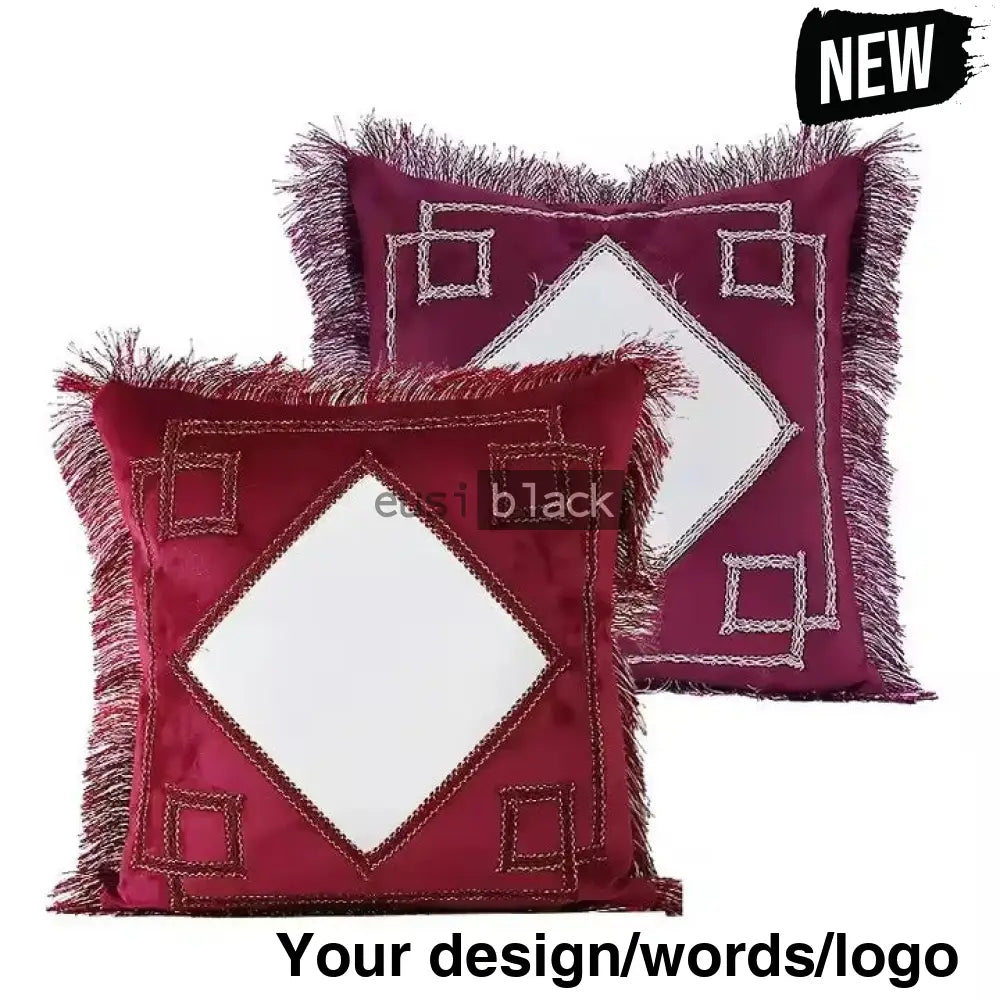 Throw pillow with tassels Maroon / Case only