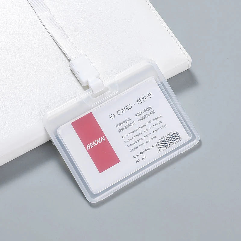 Transparent staff ID name tag pocket