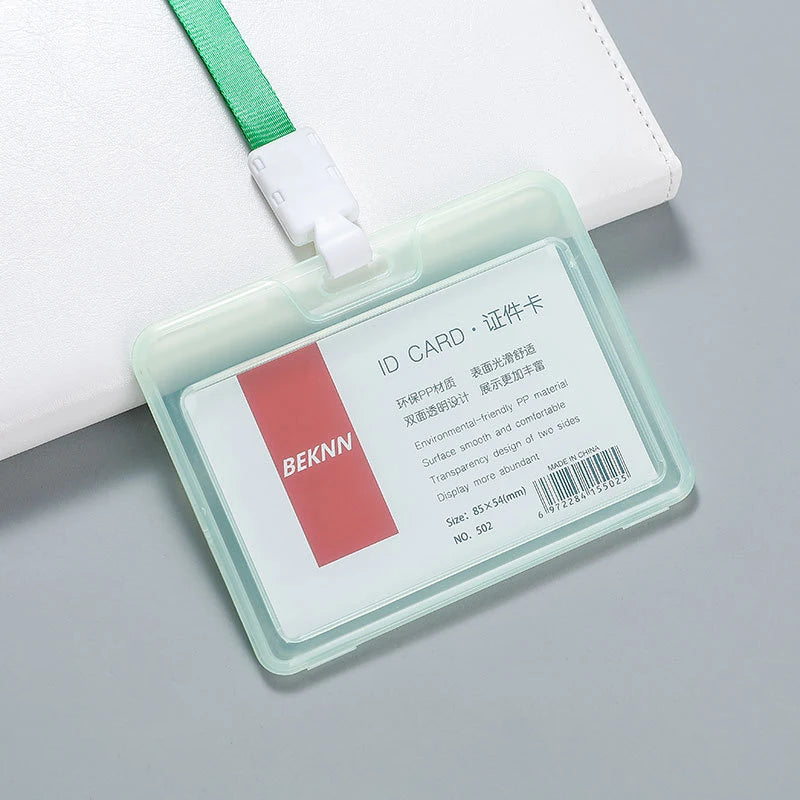 Transparent staff ID name tag pocket