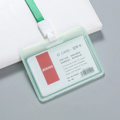 Transparent staff ID name tag pocket