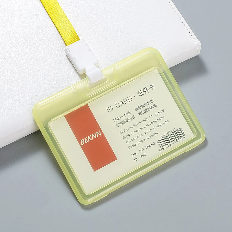 Transparent staff ID name tag pocket