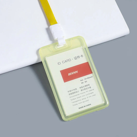 Transparent staff ID name tag pocket