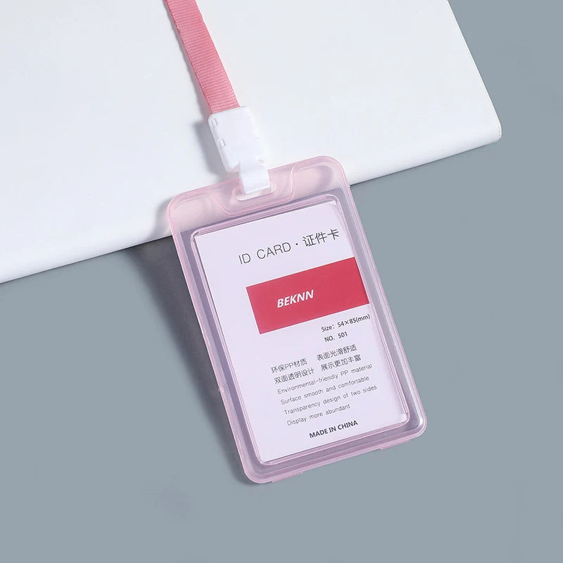 Transparent staff ID name tag pocket