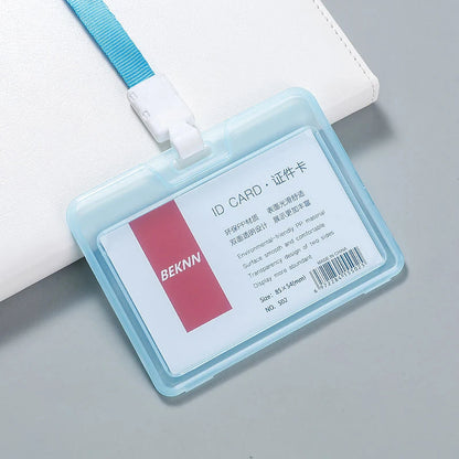Transparent staff ID name tag pocket