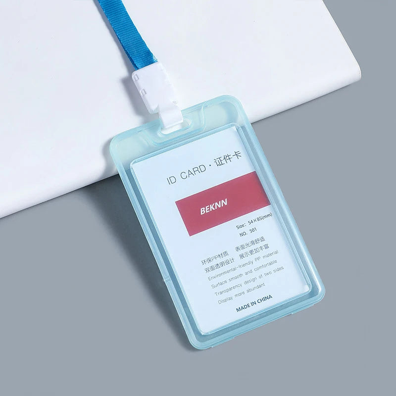 Transparent staff ID name tag pocket