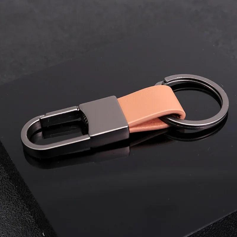 Hang to loop met-leather key chain