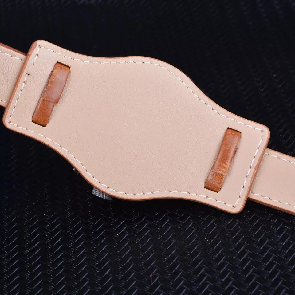 Curren double strap leather watch