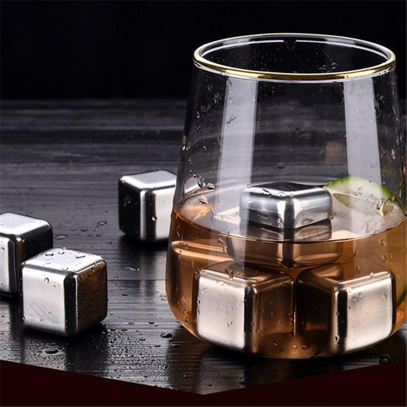 Whiskey stones set with ice tongs