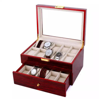 20 Grid Wooden Watch Organizer