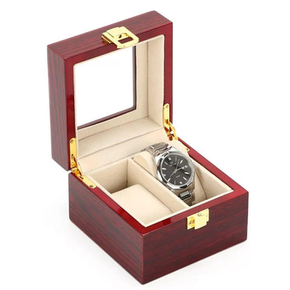 2 Grid Wooden Watch Organizer