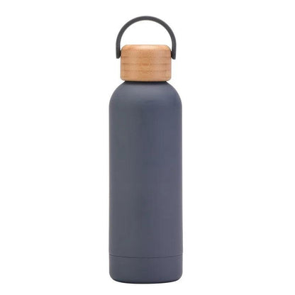 Looped wooden capped thermal bottle