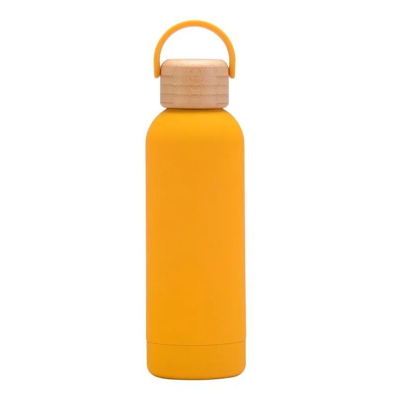 Looped wooden capped thermal bottle