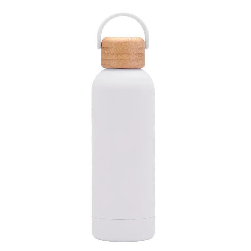 Looped wooden capped thermal bottle