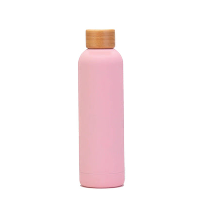 Wooden capped skin thermal bottle