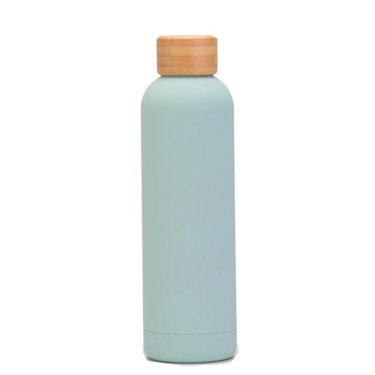 Wooden capped skin thermal bottle