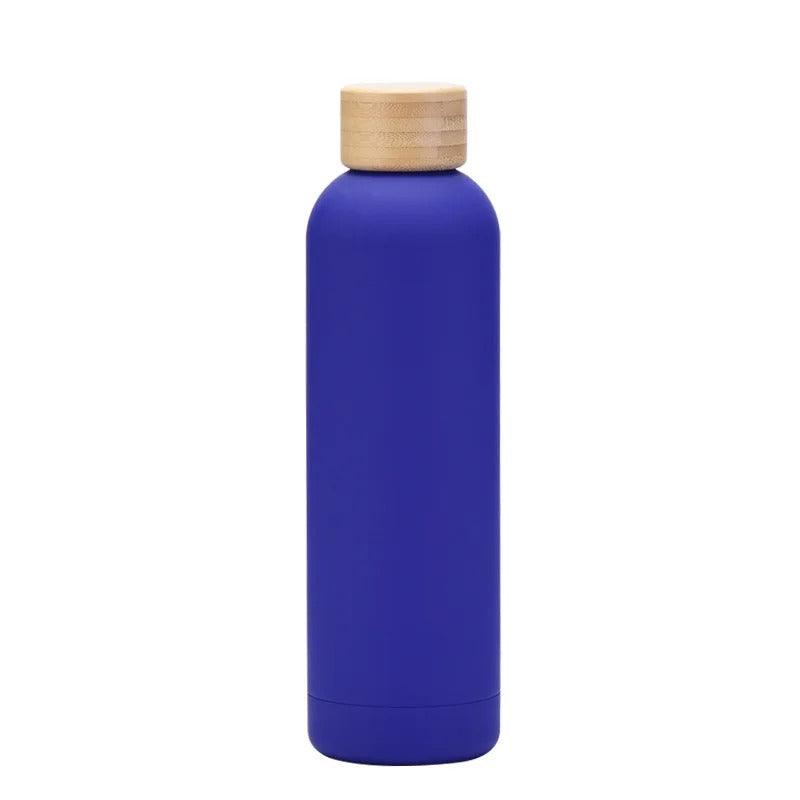 Wooden capped skin thermal bottle