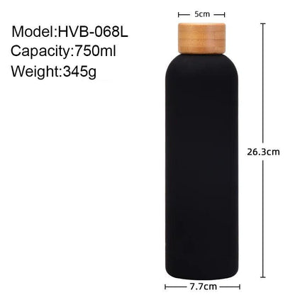 Wooden capped skin thermal bottle