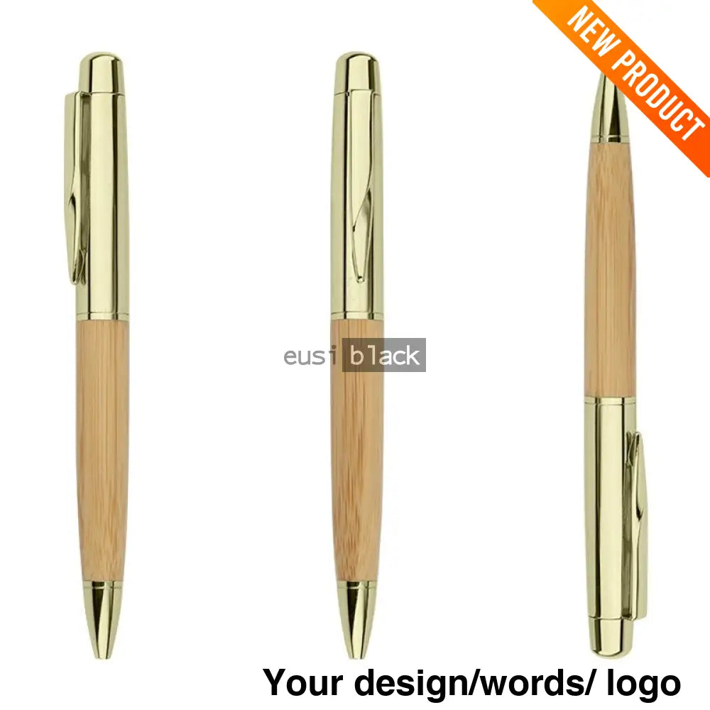 Wooden Metallic Executive Pen Gold