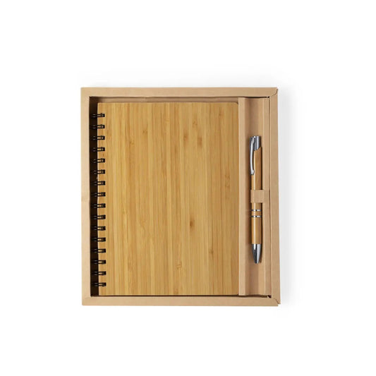 Eco-wooden spiral notebook set | A5