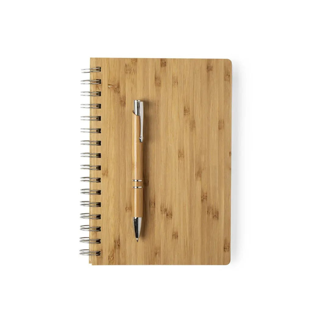 Eco-wooden spiral notebook set | A5