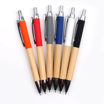 Wood plastic click pen