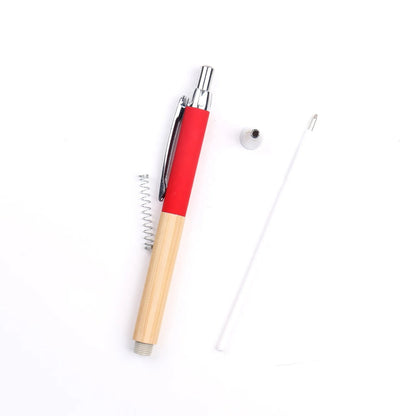 Wood plastic click pen