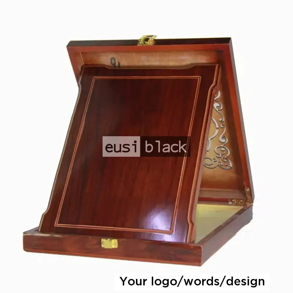 Wooden Plaque In Patterned Case