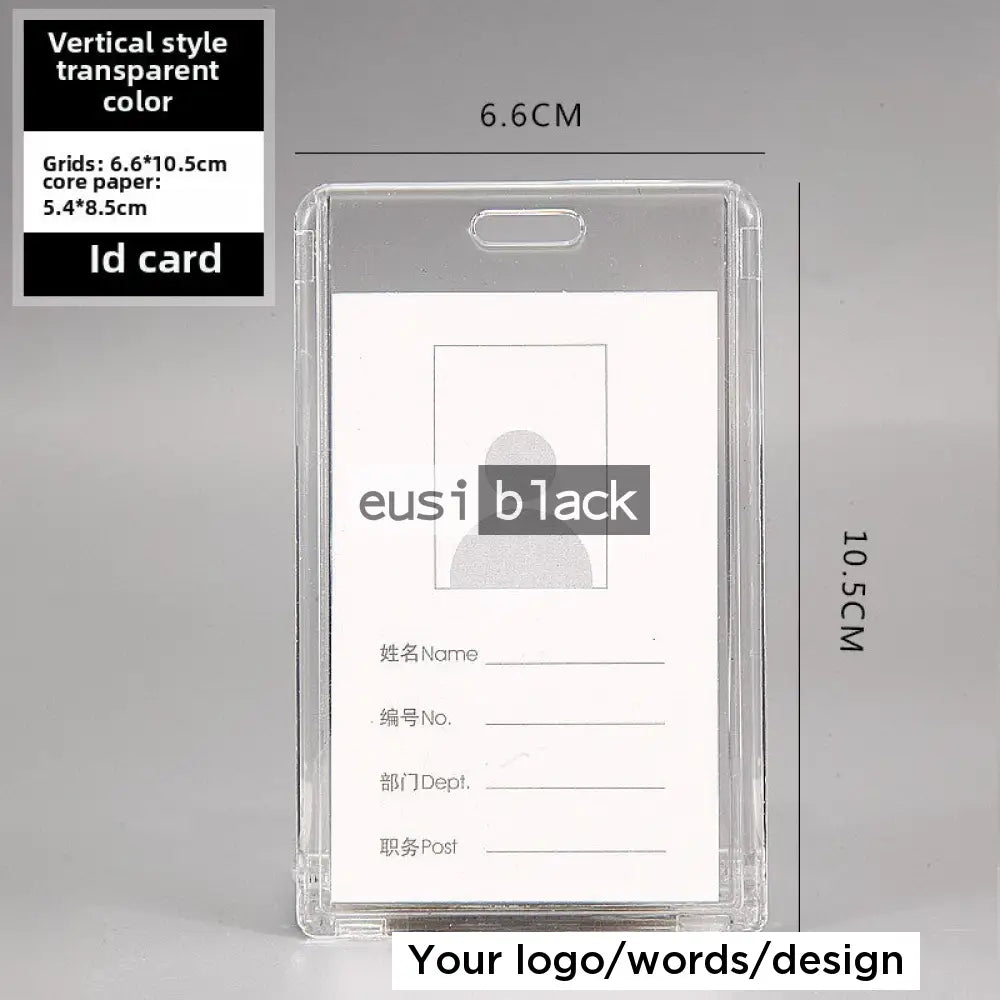Acrylic ID name tag pocket - Portrait