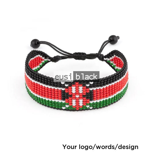 Adjustable Kenyan beaded wristband