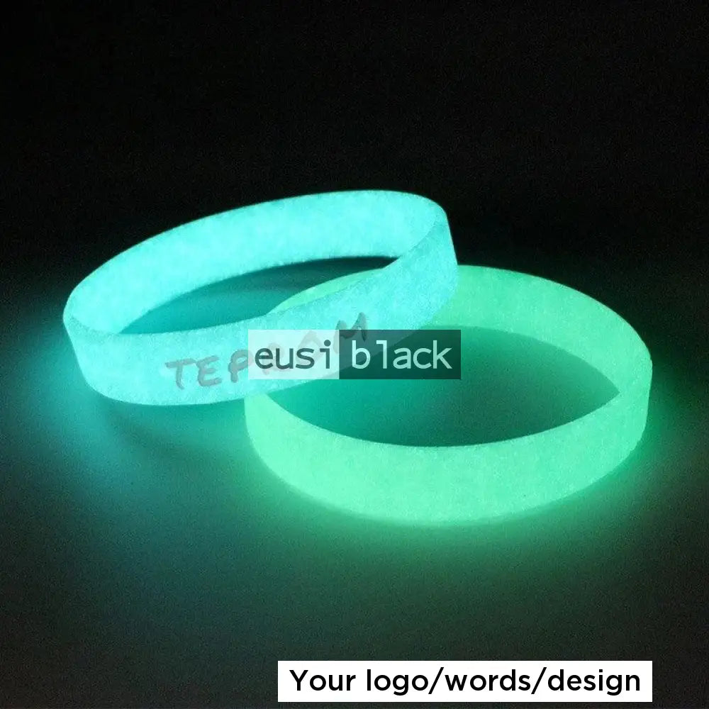 Glow In The Dark Adult Wristband White / Plain