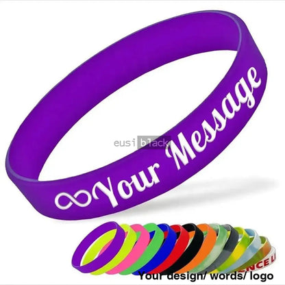 Adult Personalized Wristband Purple / Plain